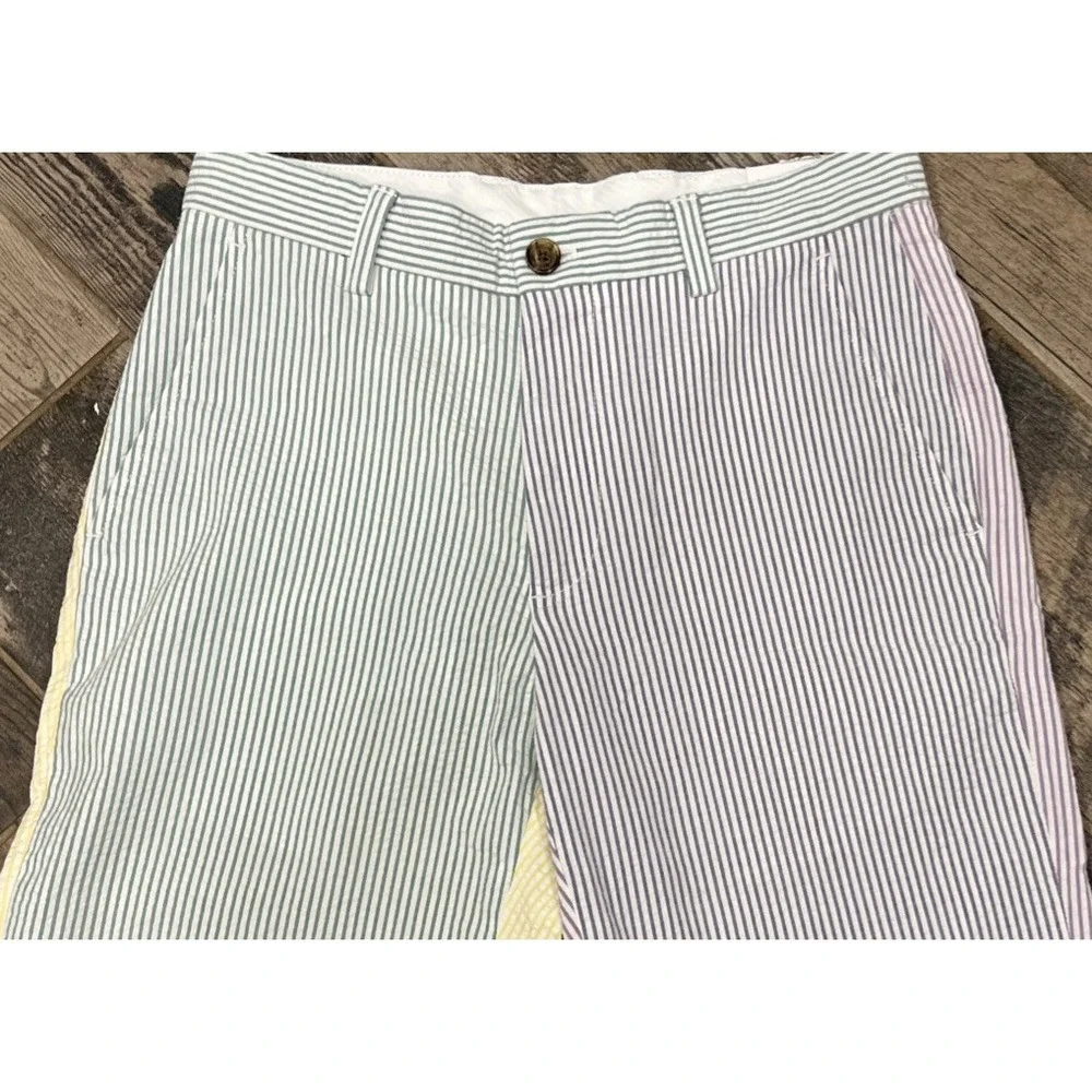 New Brooks Brothers Clark Fit Seersucker Pastel Colorblock Stripe Pants 29x32